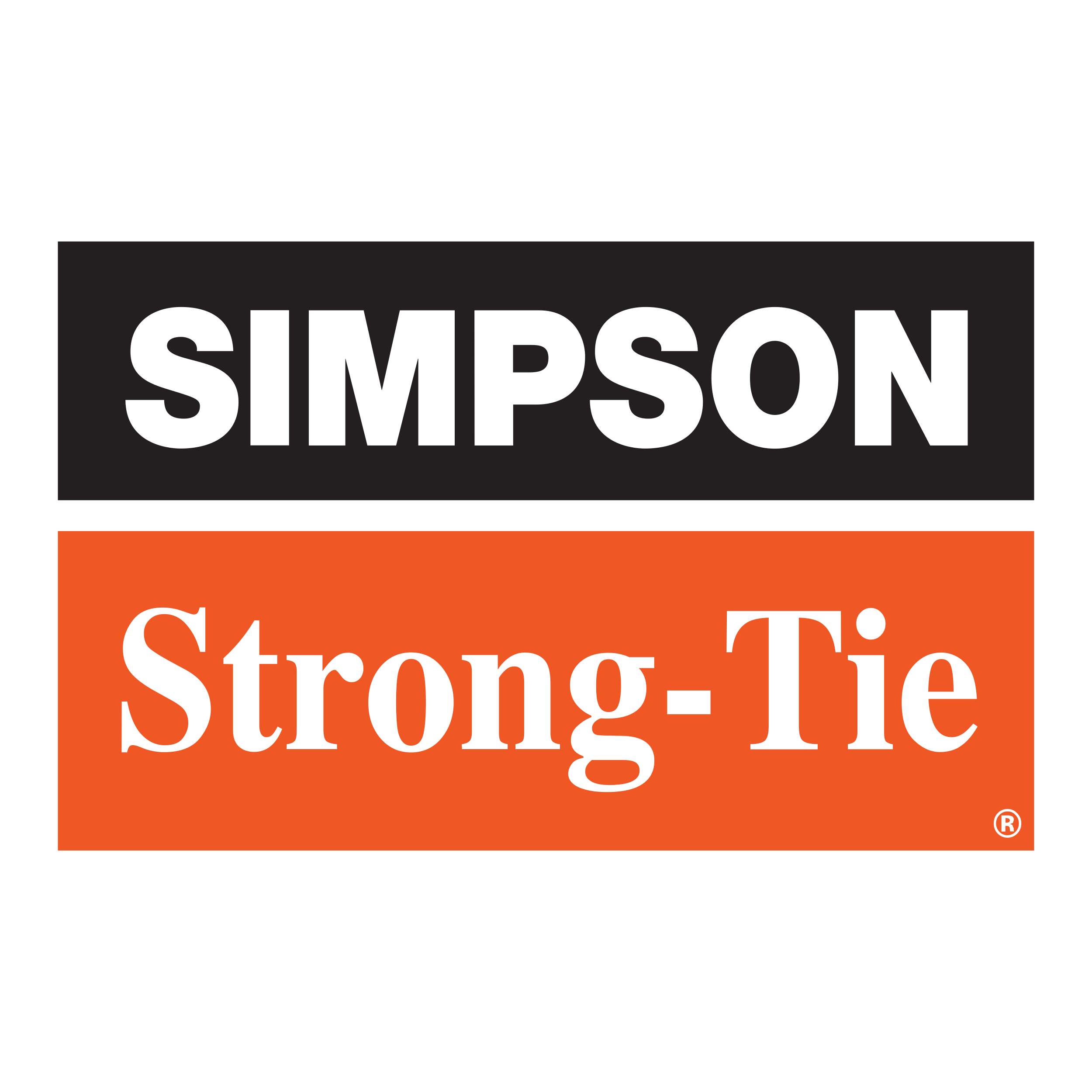 Simpson Strong-Tie logo: Supplier of screws, fasteners and tools