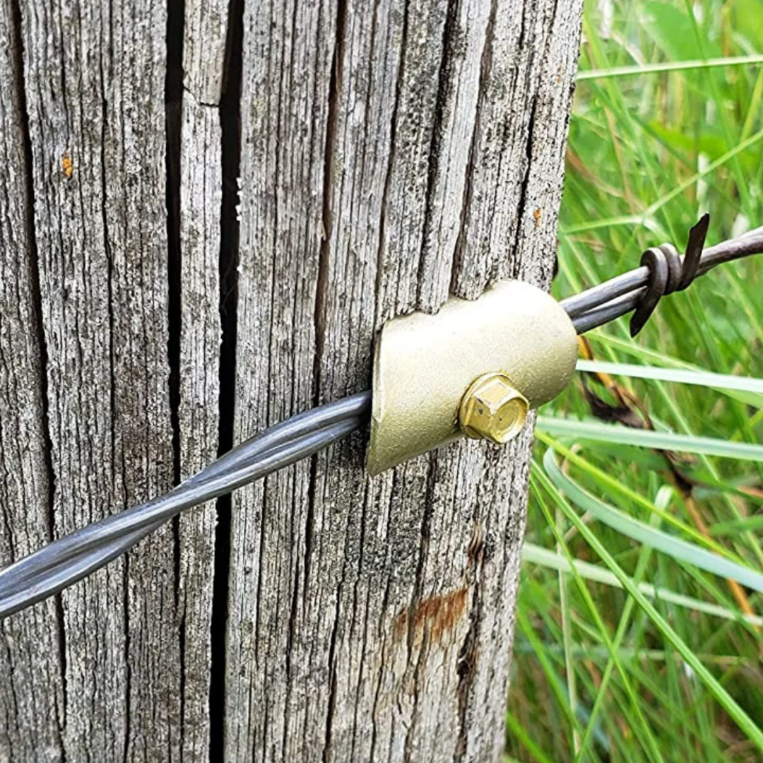 Cat's Claw fencing staple in old timber fence post