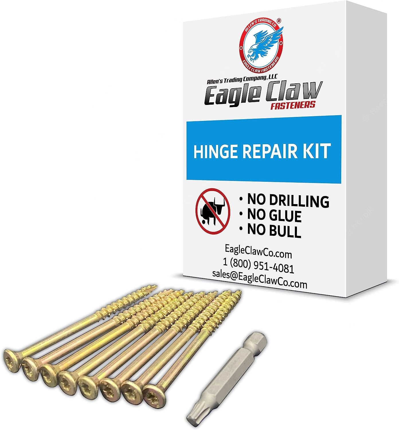 Door hinge repair and security kit