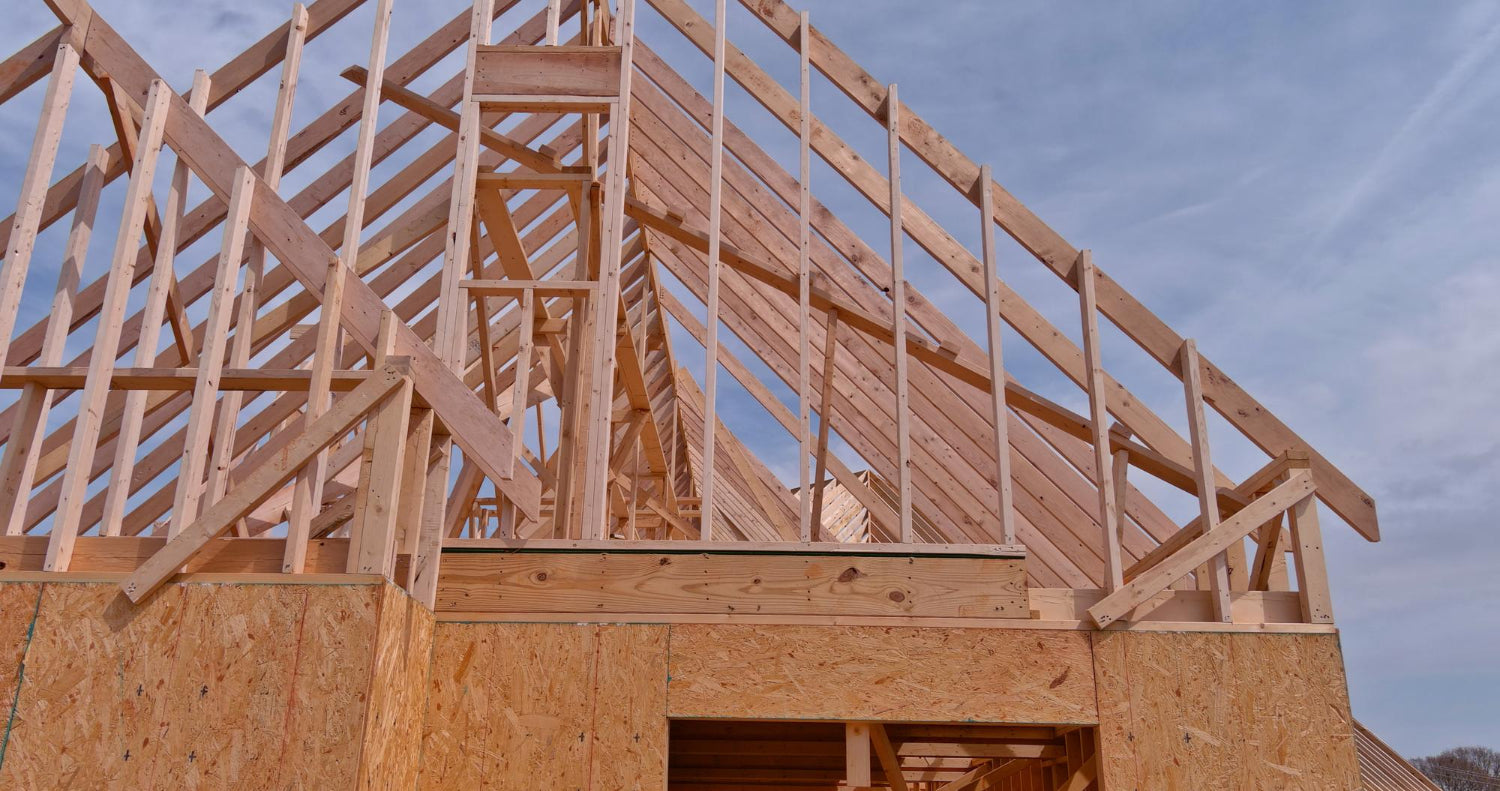 Timber roofing being assembled with Simpson fasteners