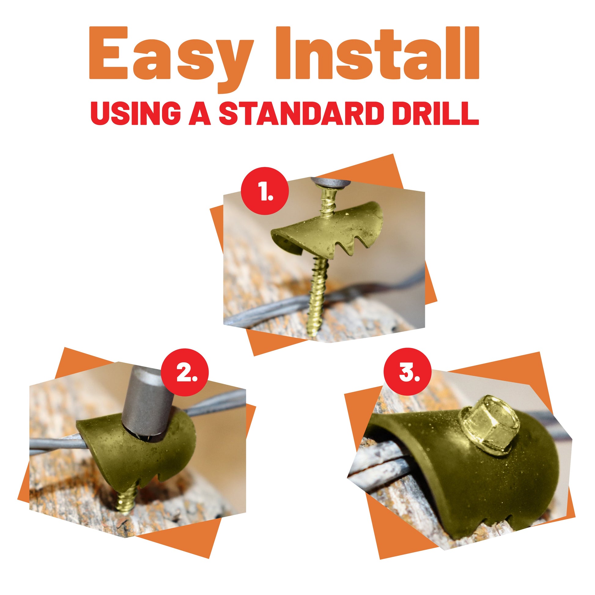 Install the Cat's Claw fence clips with a standard drill.